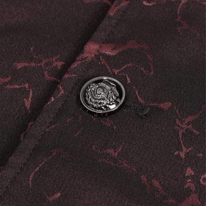 Crimson Versailles Floral Tailcoat detail view