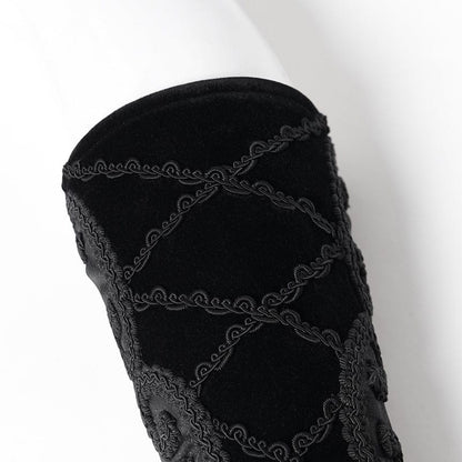 Nocturne Embroidered Velvet Arm Sleeves detail
