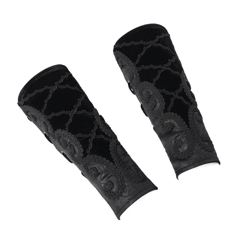 Nocturne Embroidered Velvet Arm Sleeves detail