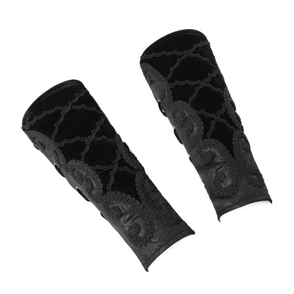 Nocturne Embroidered Velvet Arm Sleeves detail