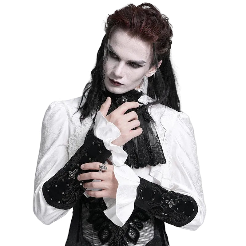 Black Covenant Studded Cross Gloves detail