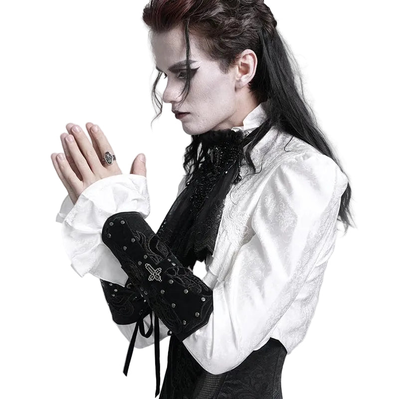 Black Covenant Studded Cross Gloves detail