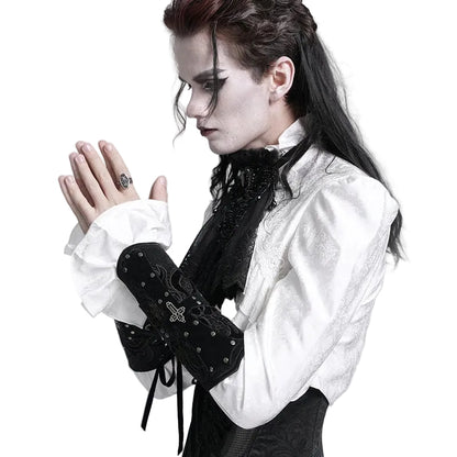 Black Covenant Studded Cross Gloves detail