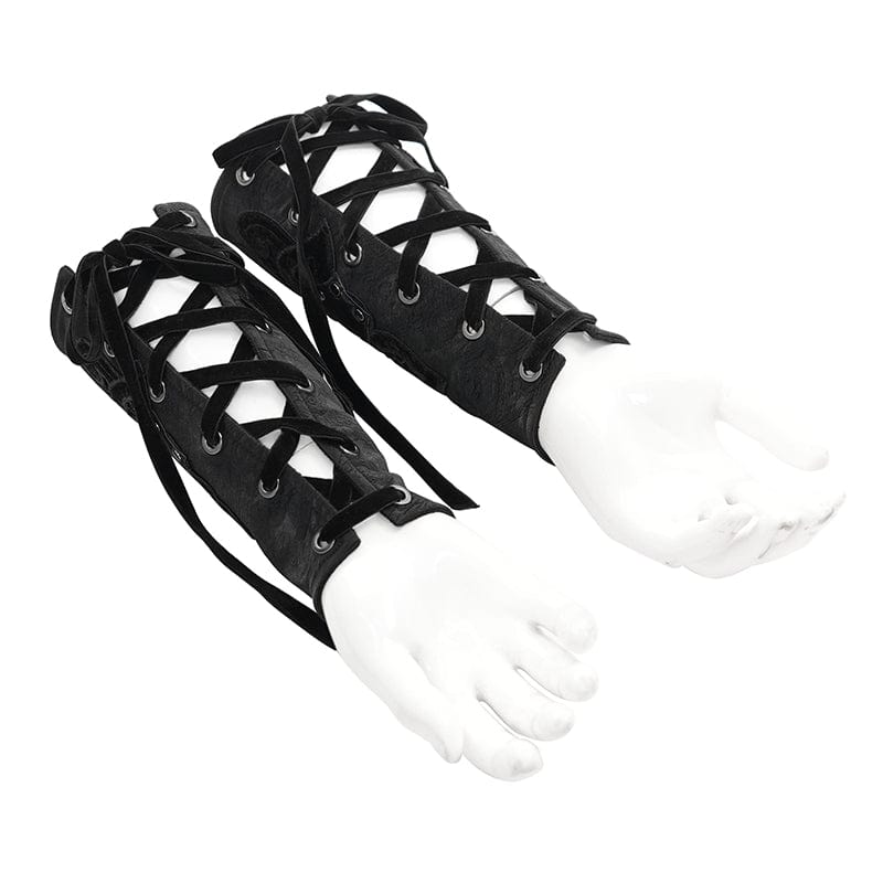 Black Covenant Studded Cross Gloves detail