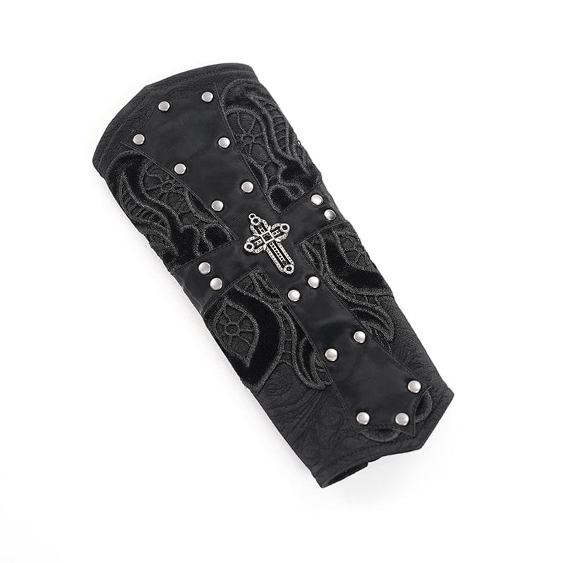 Black Covenant Studded Cross Gloves detail