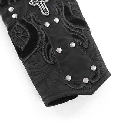 Black Covenant Studded Cross Gloves detail