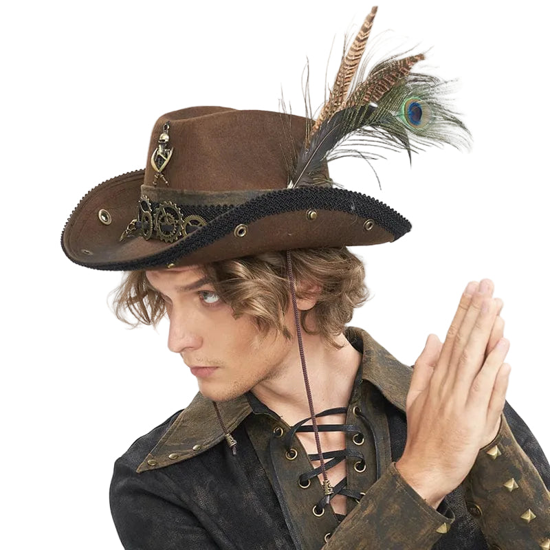Grave Rider Feather Cowboy Hat
