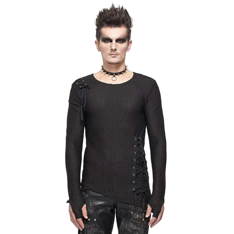 Fractured Veil Strappy Mesh Shirt