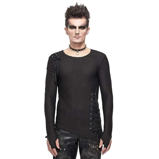 Fractured Veil Strappy Mesh Shirt