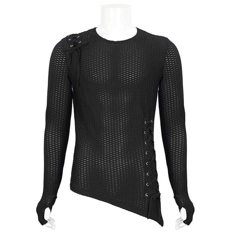 Fractured Veil Strappy Mesh Shirt