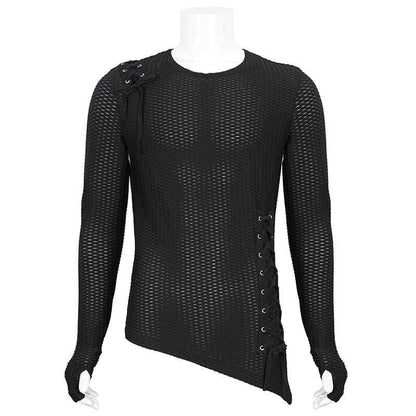 Fractured Veil Strappy Mesh Shirt