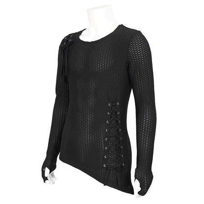 Fractured Veil Strappy Mesh Shirt