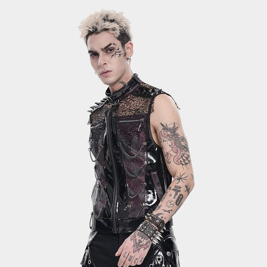 Chain Reactor Mesh Patchwork Vest