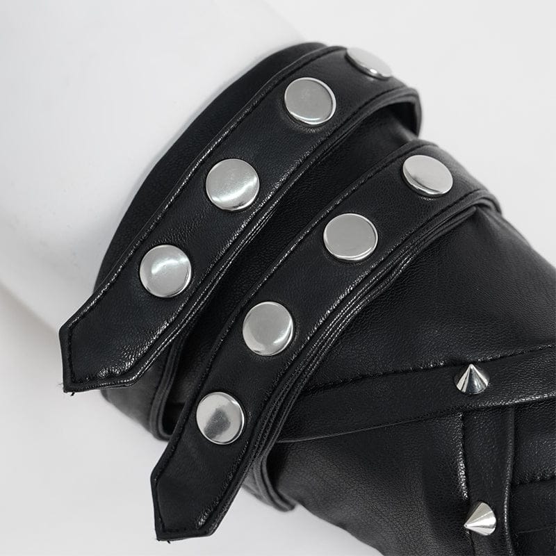 Spike Theory Studded Fingerless Gloves detail
