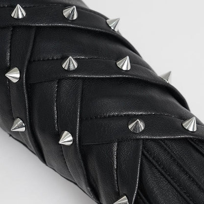 Spike Theory Studded Fingerless Gloves detail