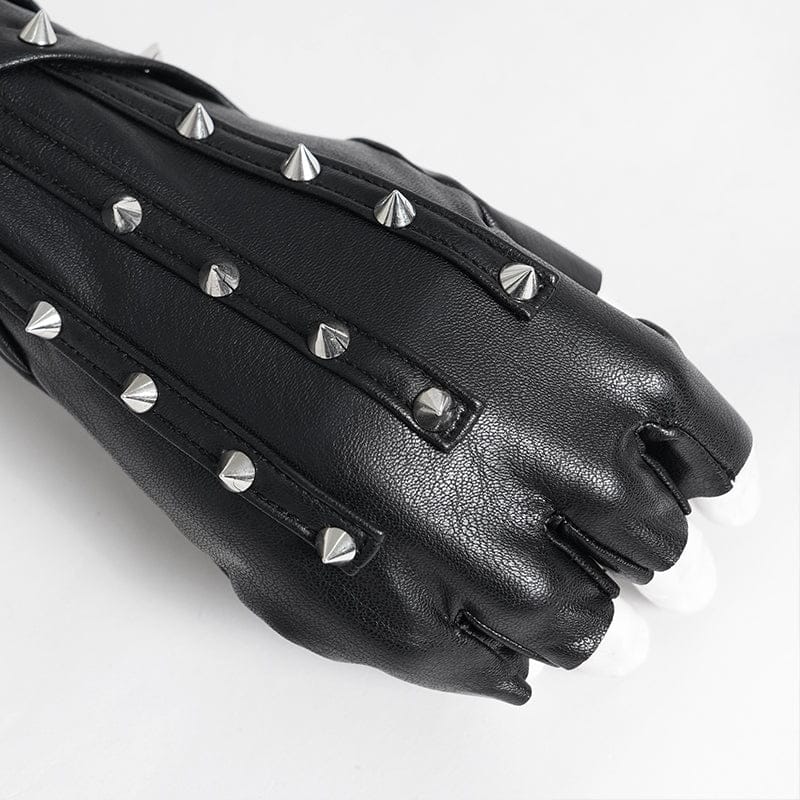 Spike Theory Studded Fingerless Gloves detail