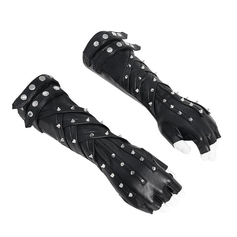 Spike Theory Studded Fingerless Gloves detail