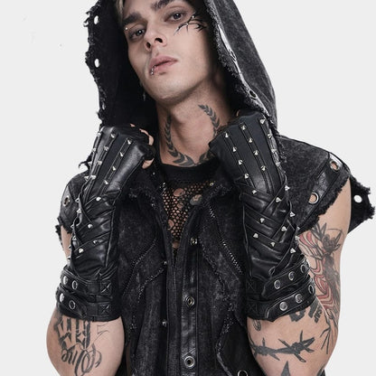 Spike Theory Studded Fingerless Gloves detail
