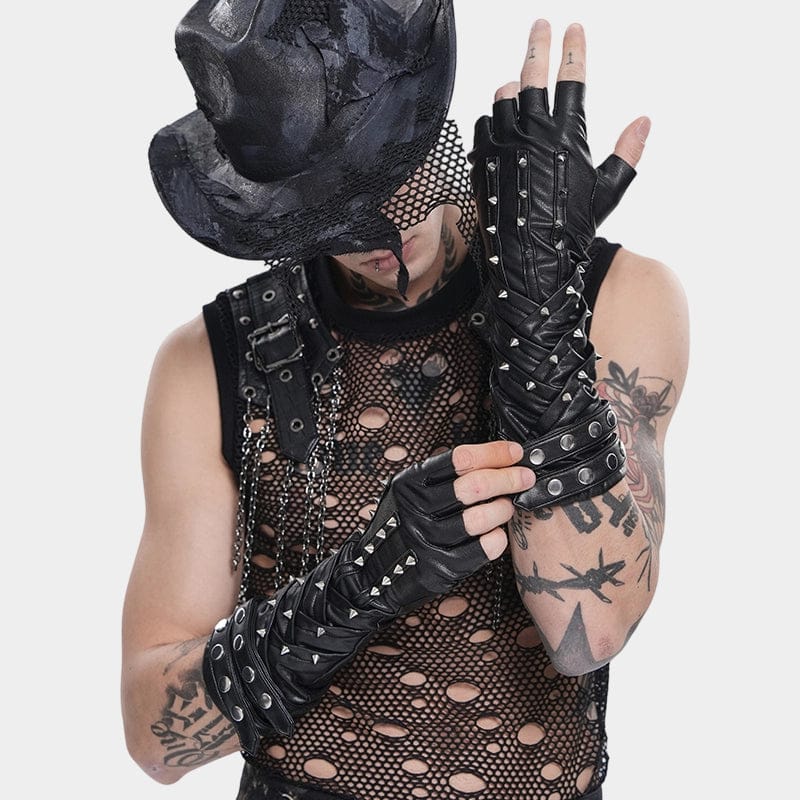 Spike Theory Studded Fingerless Gloves detail