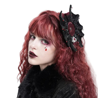 Requiem Bat Rose Hair Clip