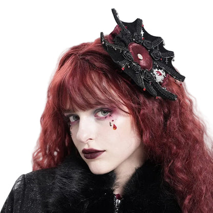Requiem Bat Rose Hair Clip