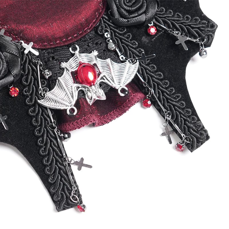 Requiem Bat Rose Hair Clip