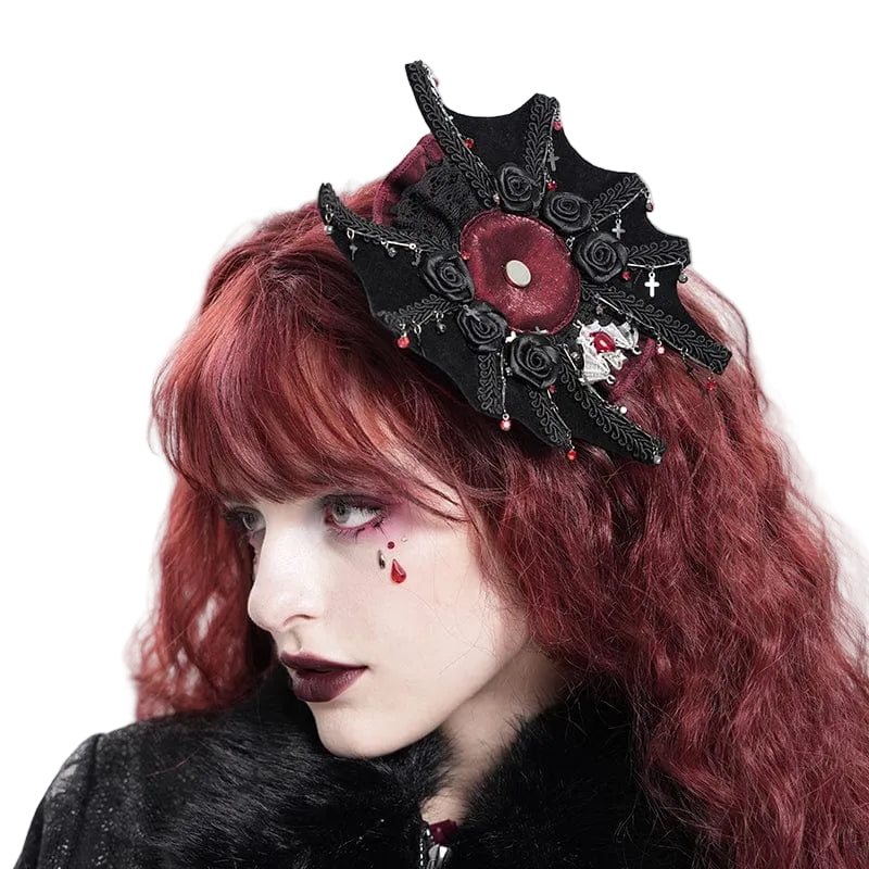 Requiem Bat Rose Hair Clip