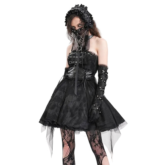 Iron Altar Buckle Halter Dress
