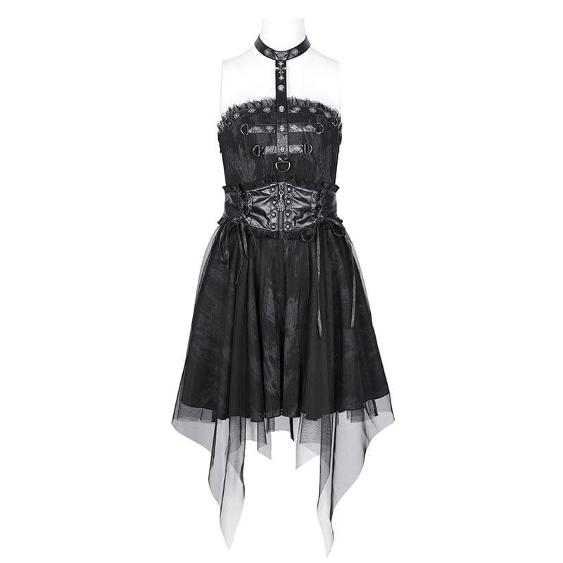 Iron Altar Buckle Halter Dress