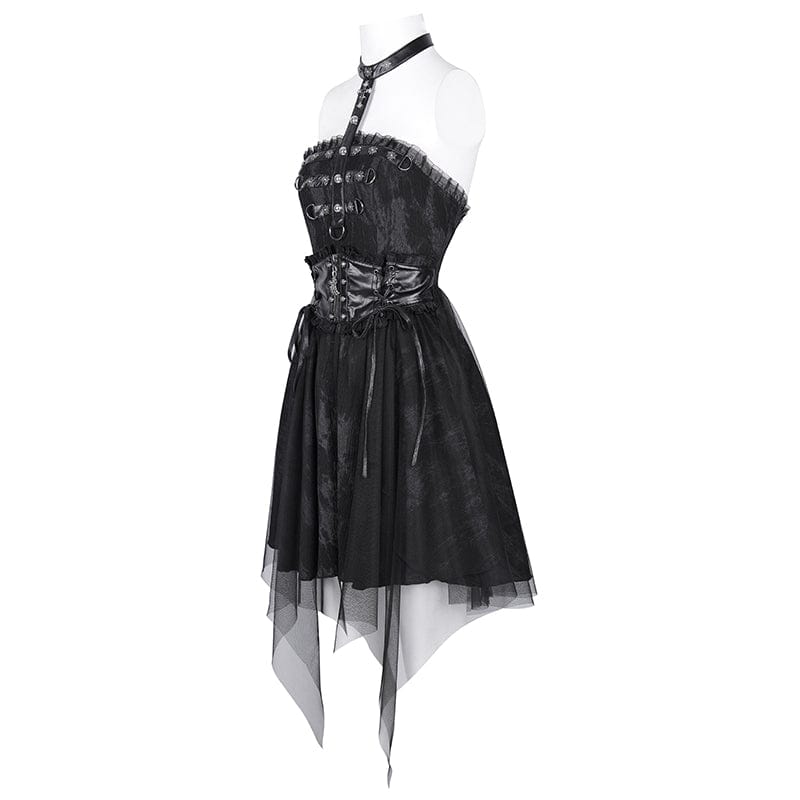Iron Altar Buckle Halter Dress