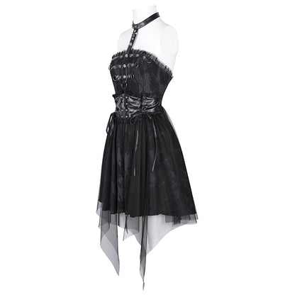 Iron Altar Buckle Halter Dress