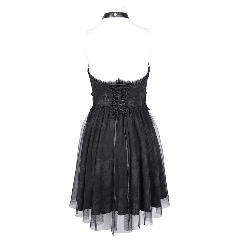 Iron Altar Buckle Halter Dress