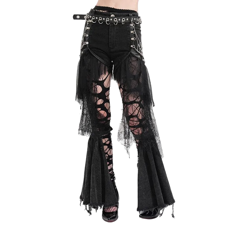 Broken Chain Irregular-Hem Shorts