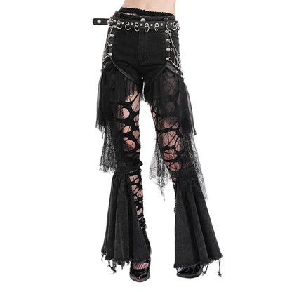 Broken Chain Irregular-Hem Shorts