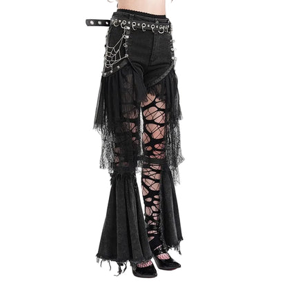 Broken Chain Irregular-Hem Shorts