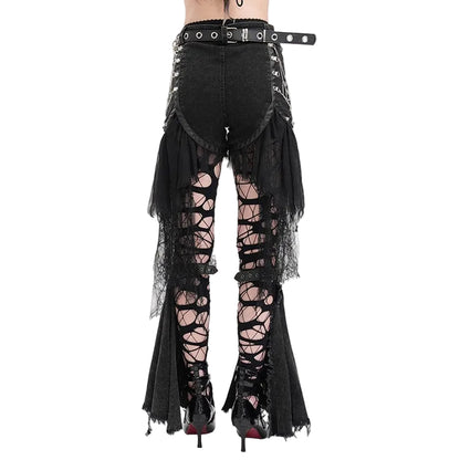 Broken Chain Irregular-Hem Shorts