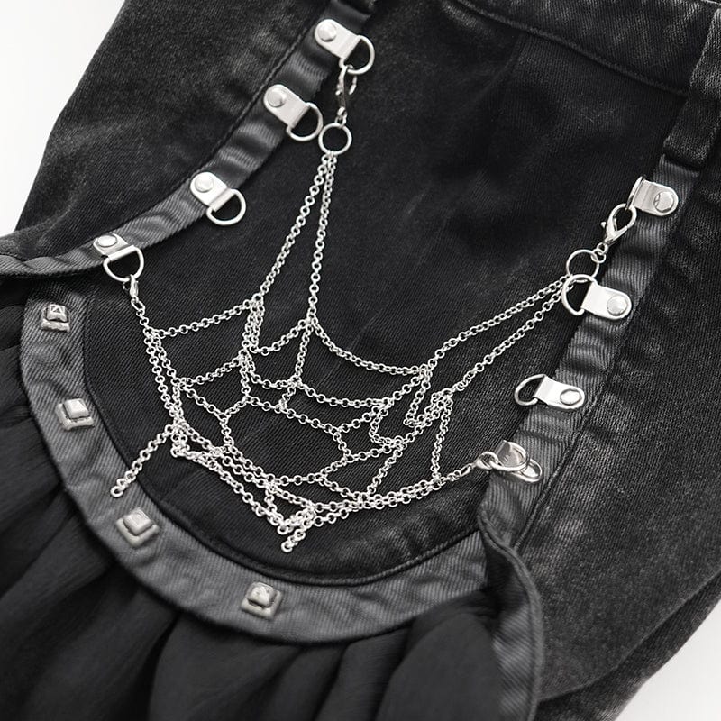 Broken Chain Irregular-Hem Shorts
