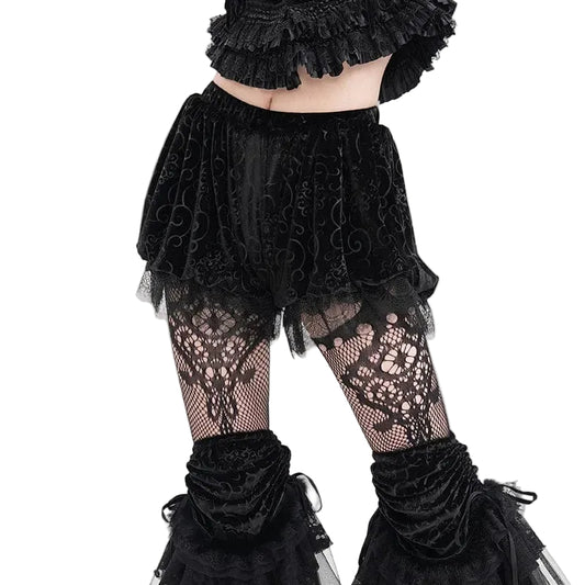 Clouded Night Velvet Mesh Shorts