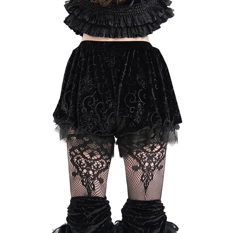 Clouded Night Velvet Mesh Shorts
