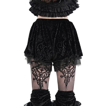 Clouded Night Velvet Mesh Shorts