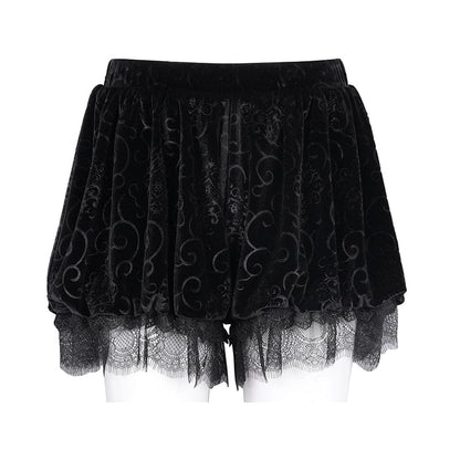 Clouded Night Velvet Mesh Shorts