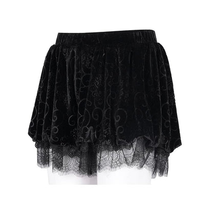 Clouded Night Velvet Mesh Shorts
