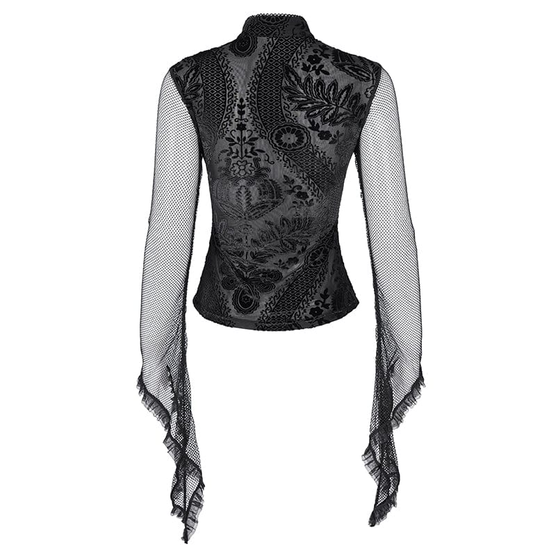 Thorn Window Cutout Lace Shirt