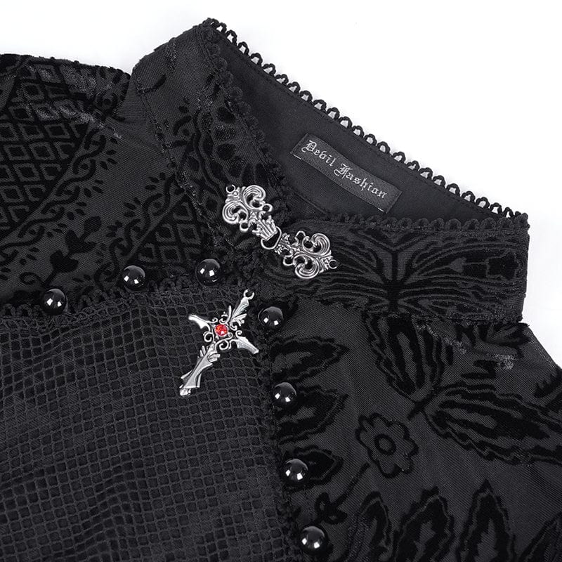 Thorn Window Cutout Lace Shirt