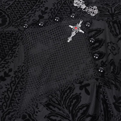 Thorn Window Cutout Lace Shirt