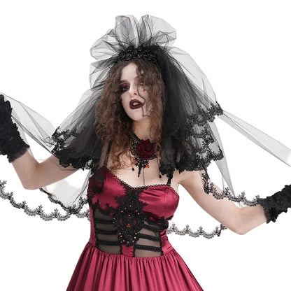 Mourning Garden Crochet Mesh Headpiece