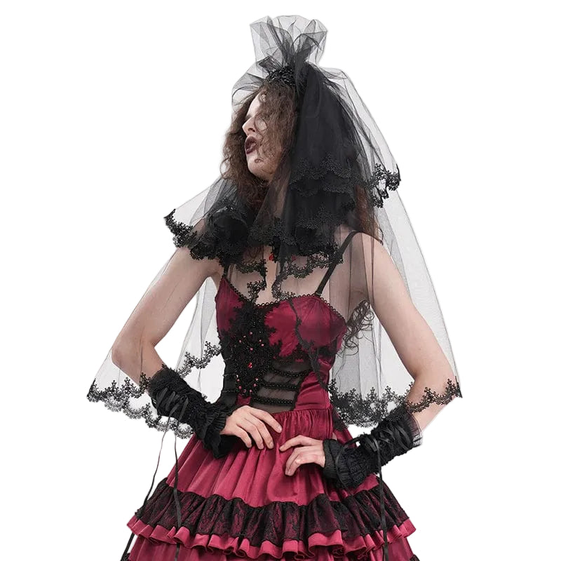 Mourning Garden Crochet Mesh Headpiece