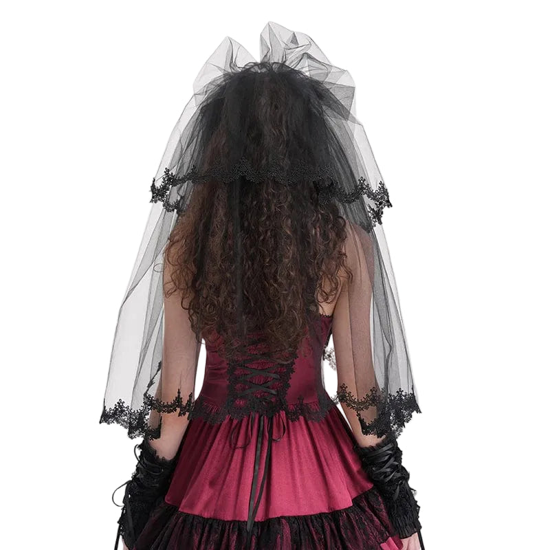 Mourning Garden Crochet Mesh Headpiece
