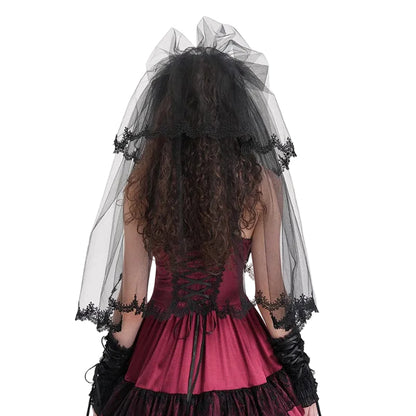 Mourning Garden Crochet Mesh Headpiece