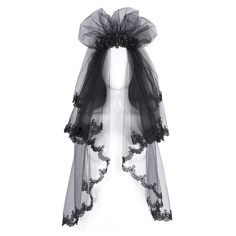 Mourning Garden Crochet Mesh Headpiece
